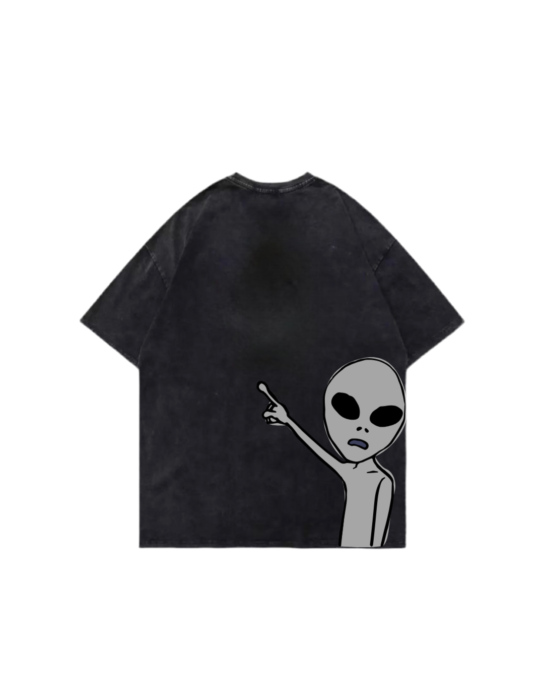 The Visitor Pointing Up Acid Washed Oversized T-Shirt