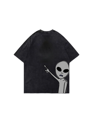 The Visitor Pointing Up Acid Washed Oversized T-Shirt