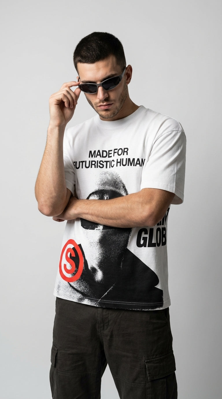 Futuristic Human White Tee