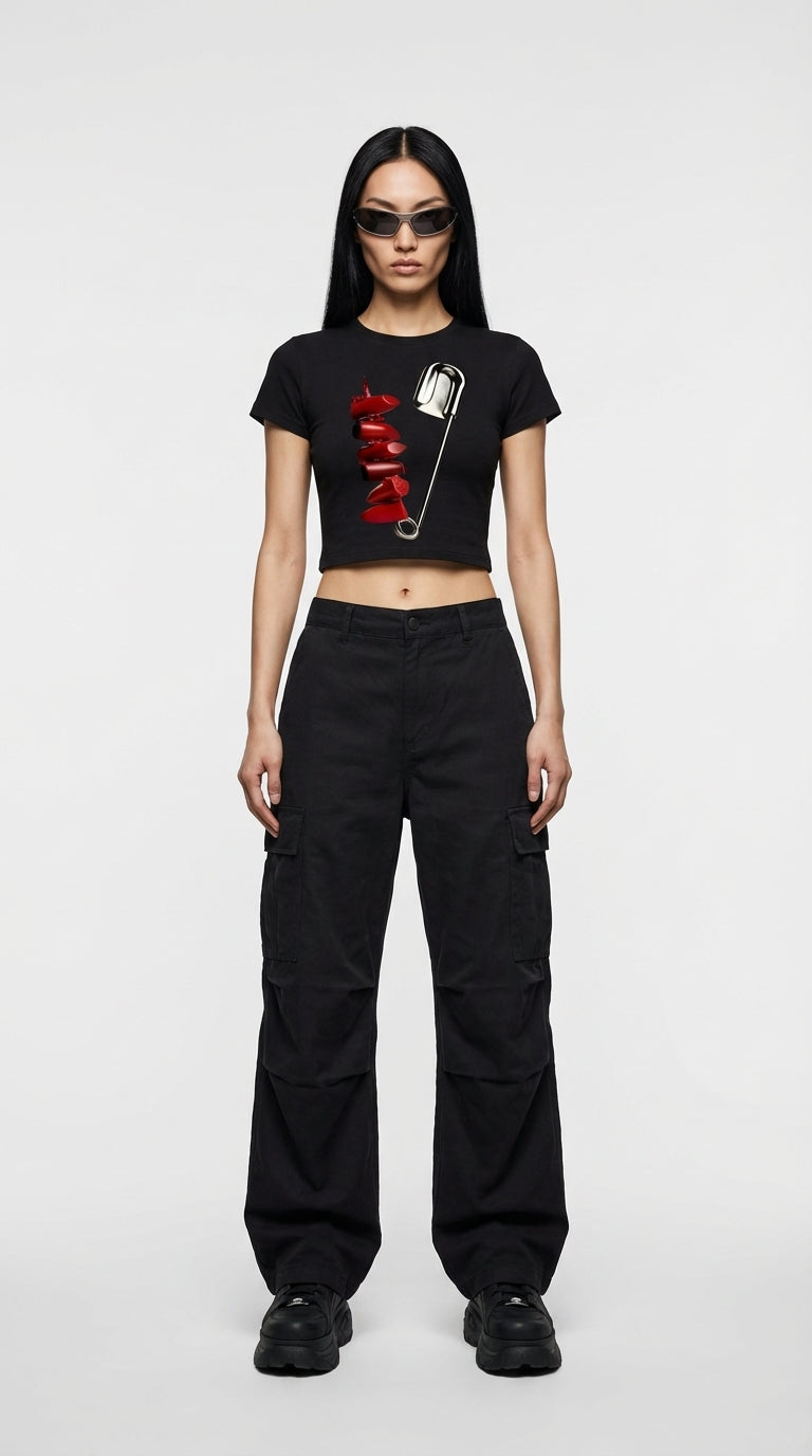 Punk&Rouge Crop T-Shirt