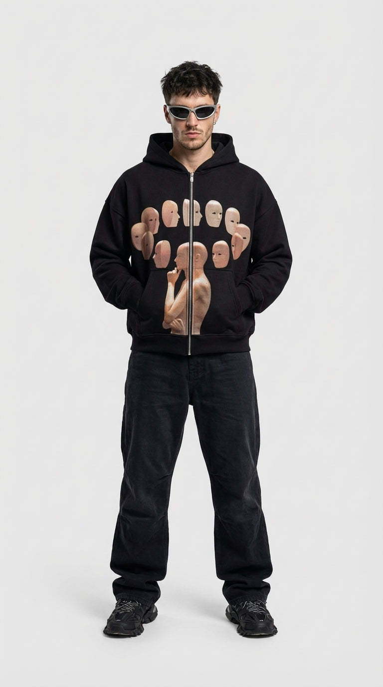 Many Faces Zip Hoodie