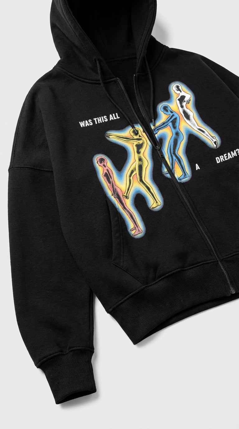 WAS THIS Oversized Zipped Up Sweatshirt Hoodie