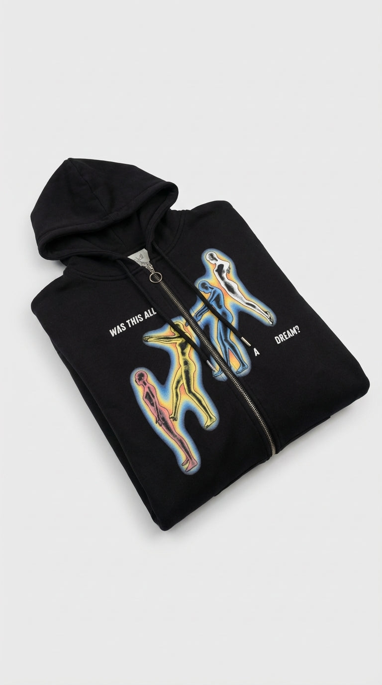 WAS THIS Oversized Zipped Up Sweatshirt Hoodie