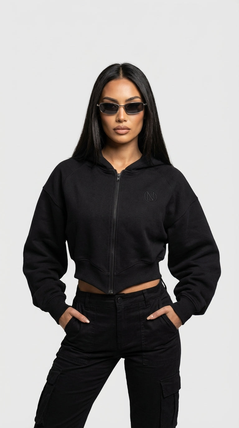 Sharp V Crop Hoodie