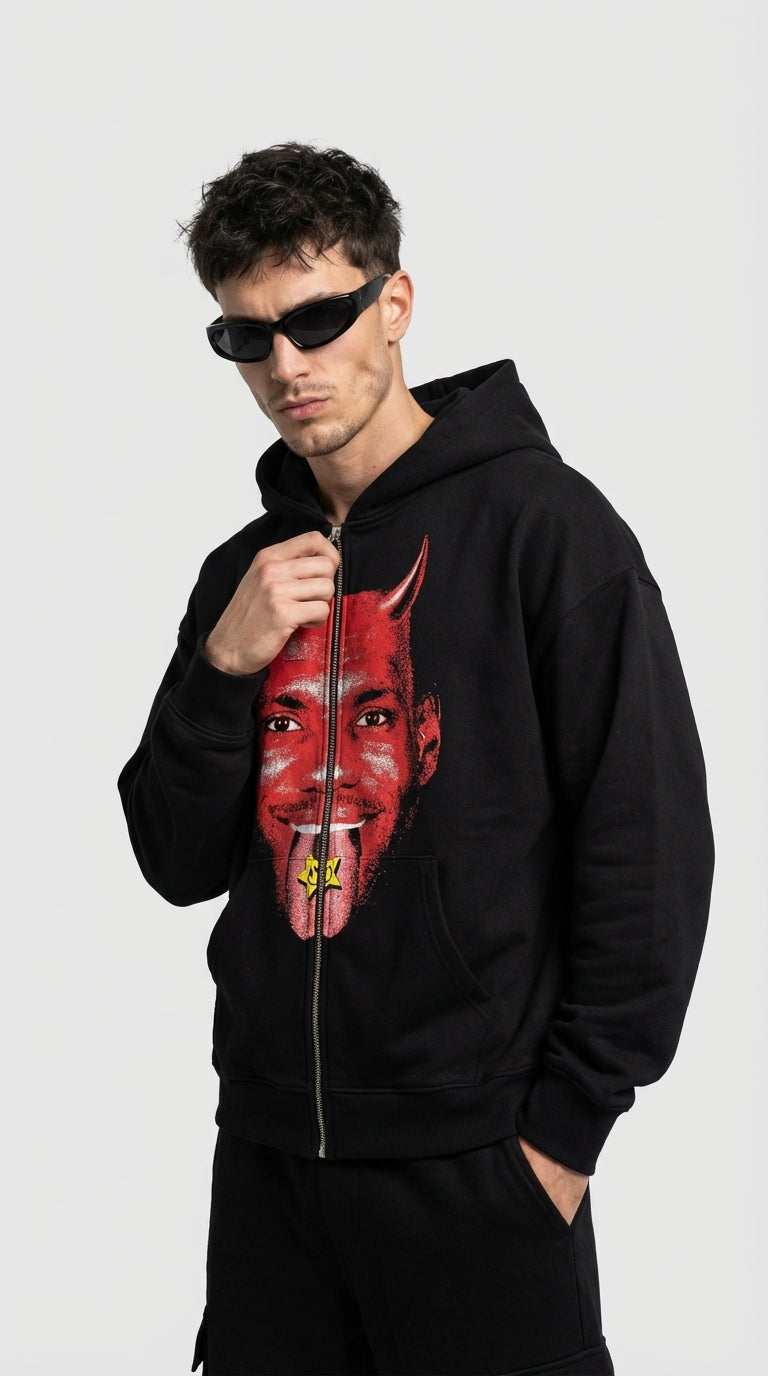 Devil Smile Zip Hoodie