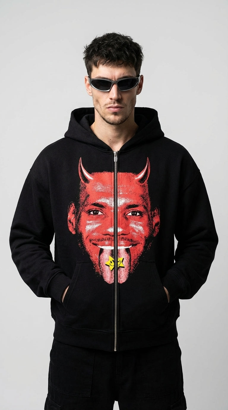 Devil Smile Zip Hoodie