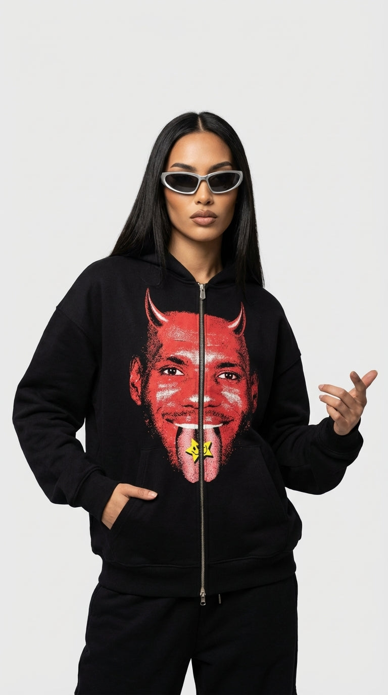 Devil Smile Zip Hoodie