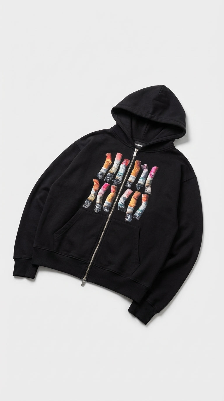 Burnout Zip Hoodie