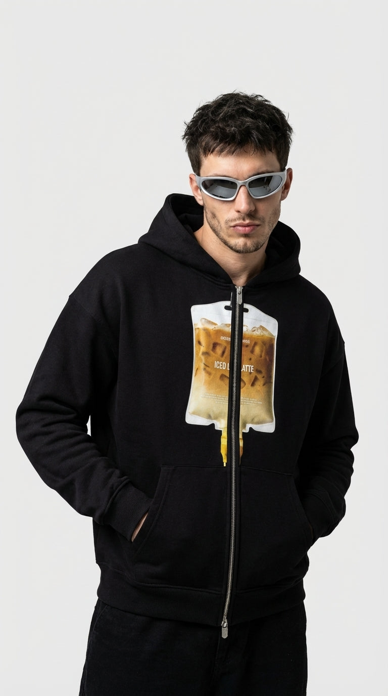 Caffeine Drip Zip Hoodie