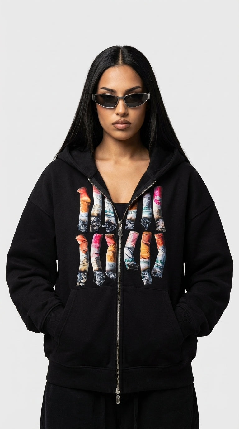 Burnout Zip Hoodie