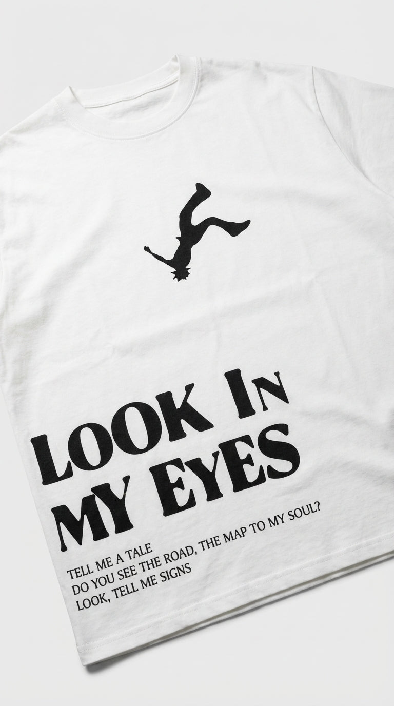 Look in My Eyes Oversize White T-Shirt