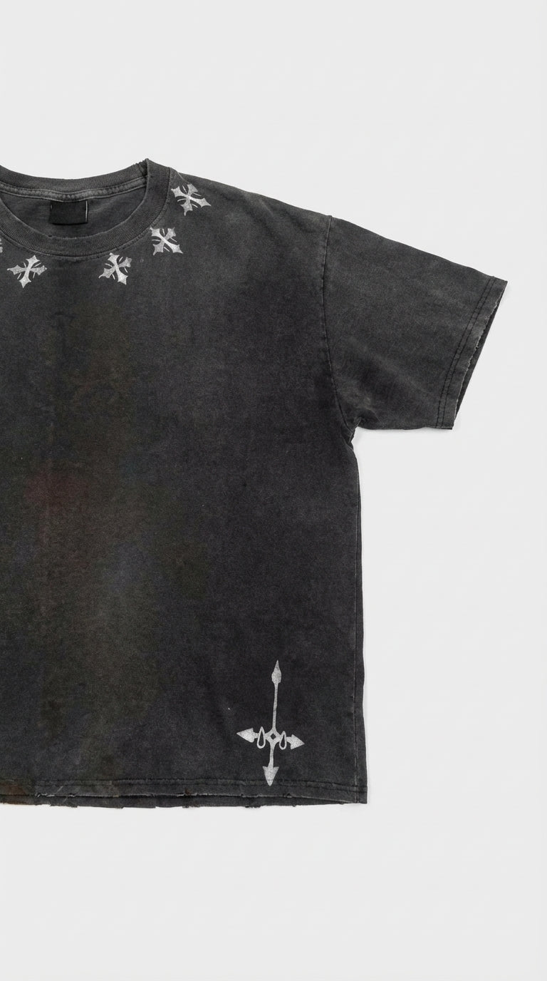Designer Feitan HunterxHunter Asit Yıkamalı Oversized T-Shirt