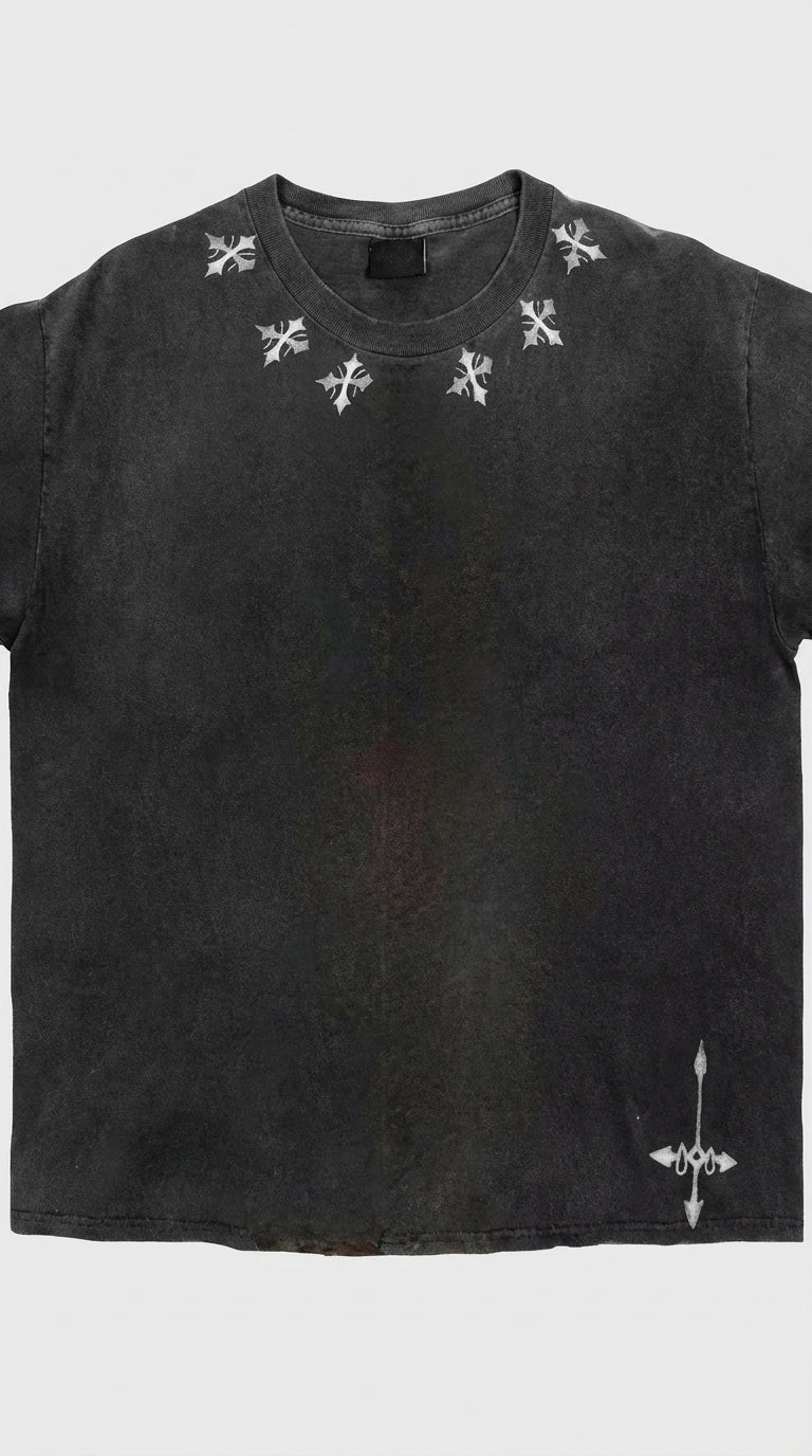 Designer Feitan HunterxHunter Asit Yıkamalı Oversized T-Shirt