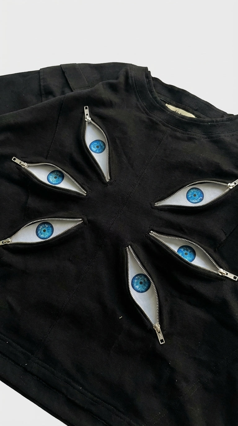 Designer Jujutsu Gojo Fermuar Oversized Tee