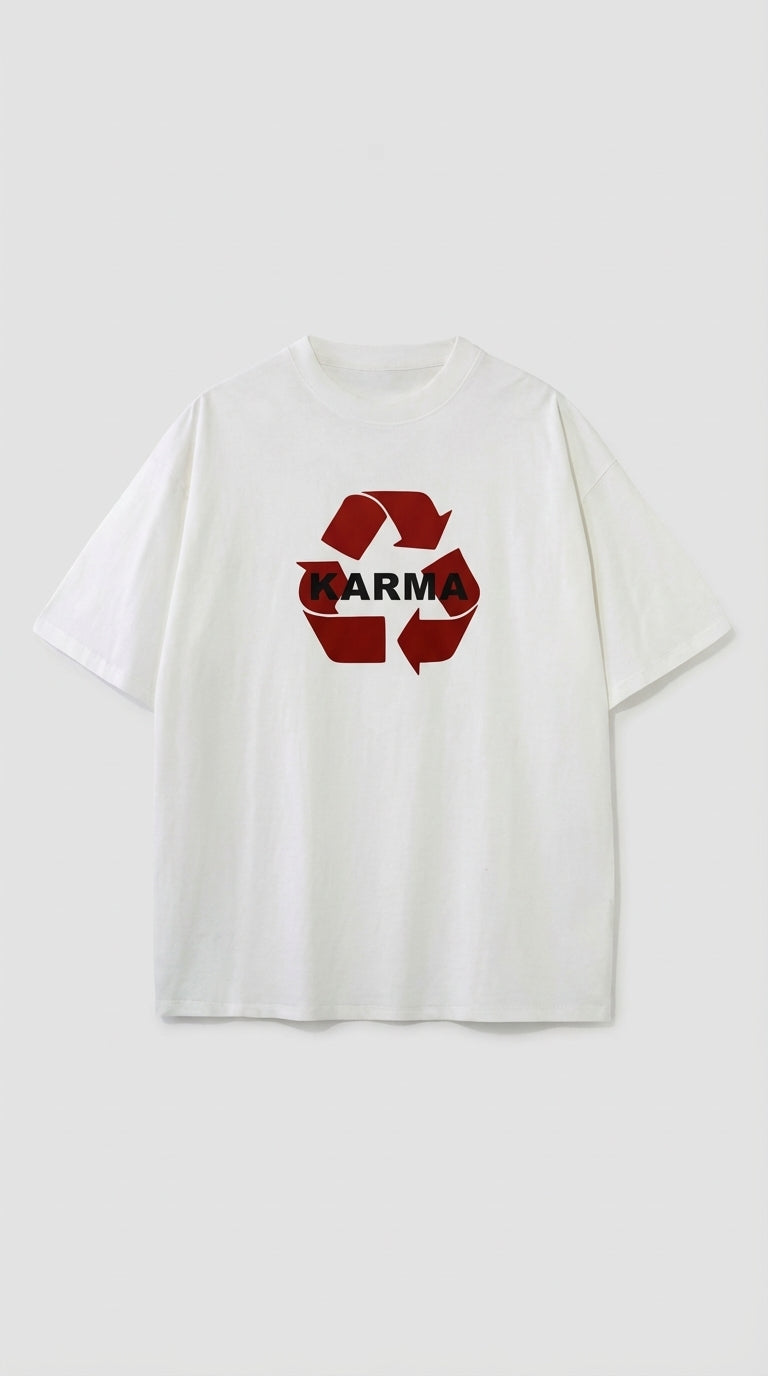 Karma Cycle Oversize White T-Shirt