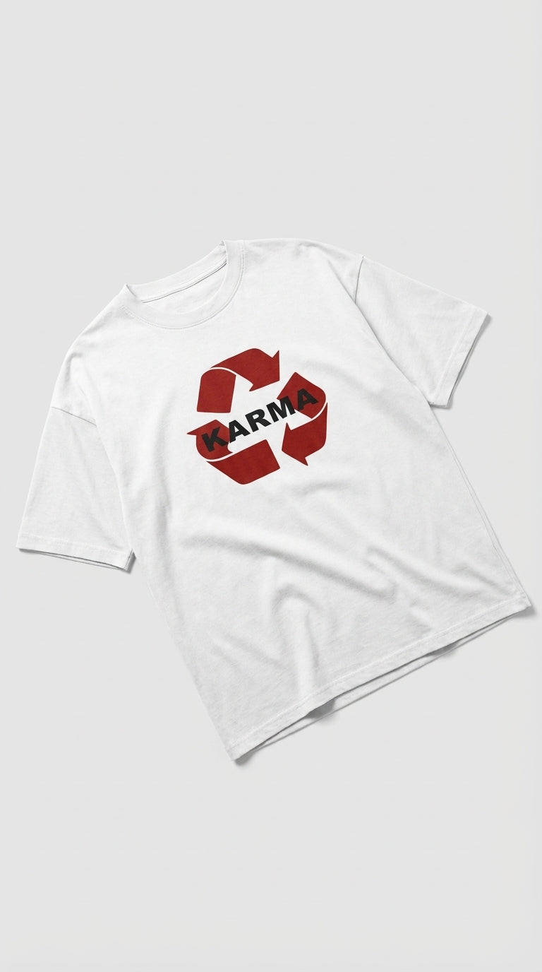 Karma Cycle Oversize White T-Shirt