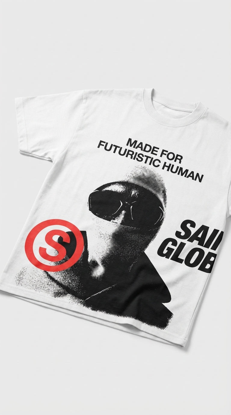 Futuristic Human White Tee