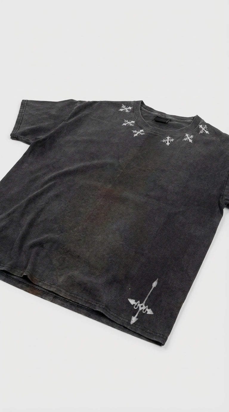 Designer Feitan HunterxHunter Asit Yıkamalı Oversized T-Shirt