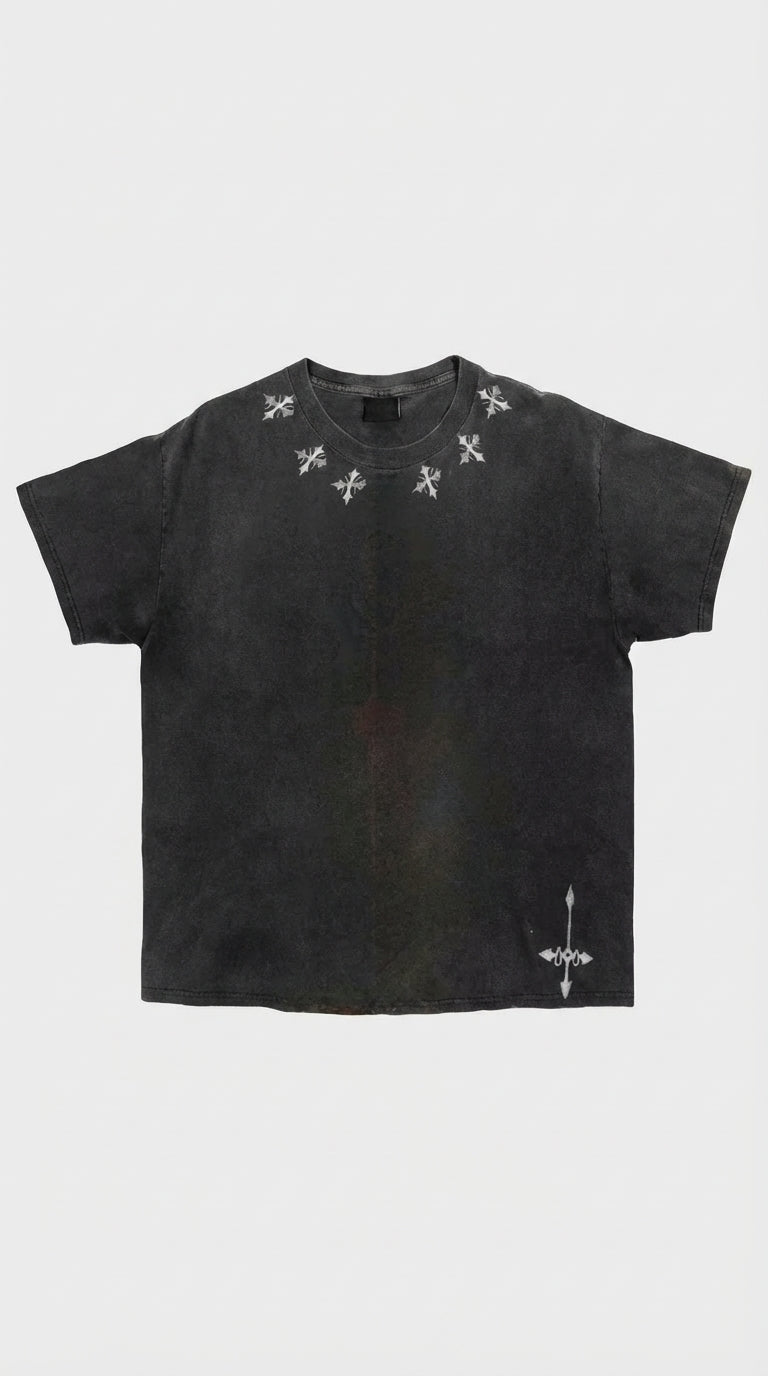 Designer Feitan HunterxHunter Asit Yıkamalı Oversized T-Shirt