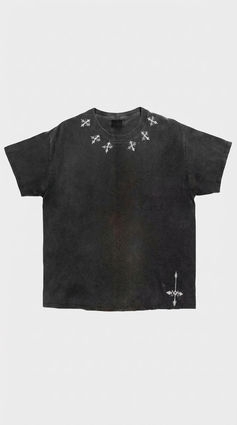 Designer Feitan HunterxHunter Asit Yıkamalı Oversized T-Shirt