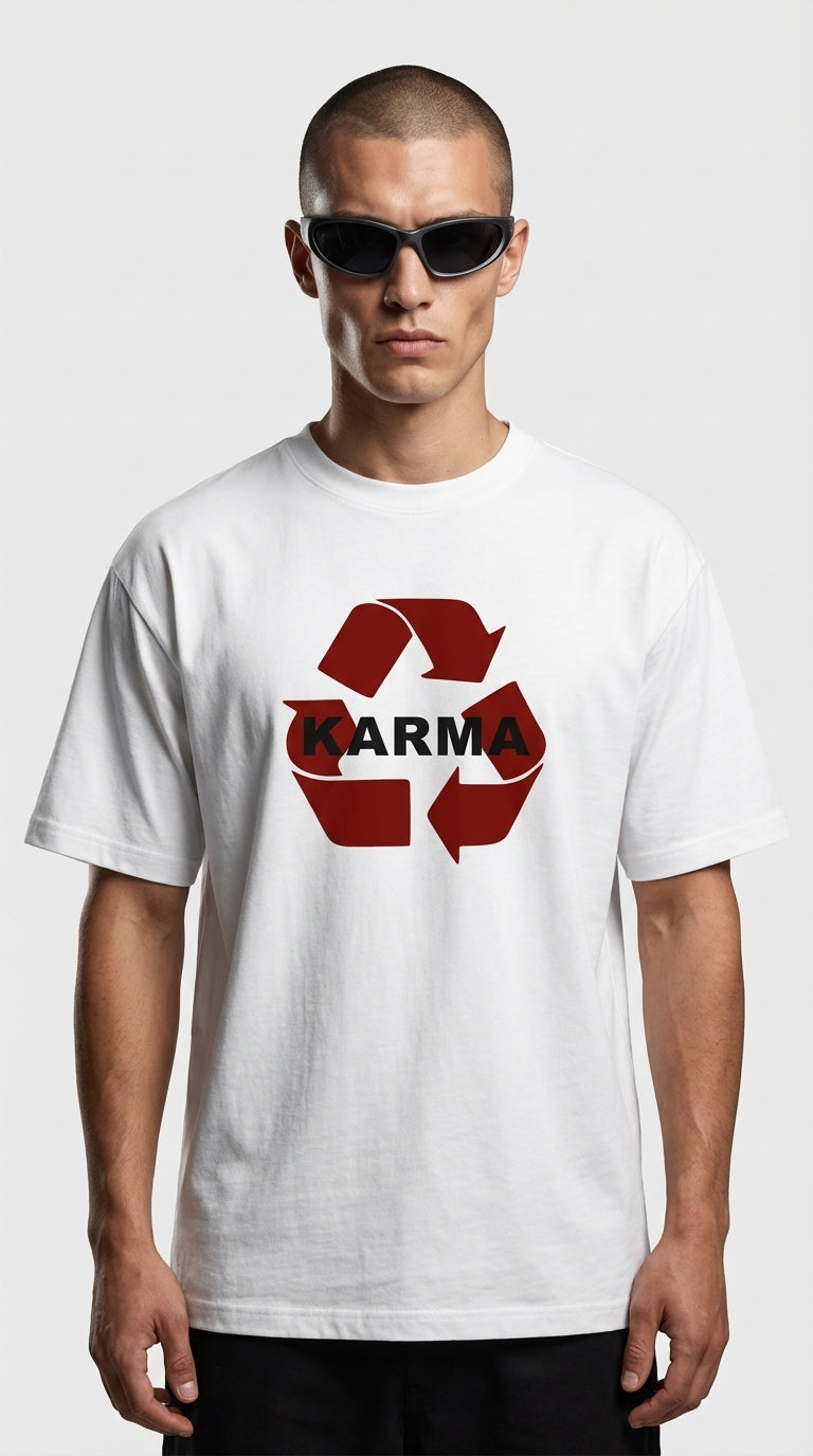 Karma Cycle Oversize White T-Shirt