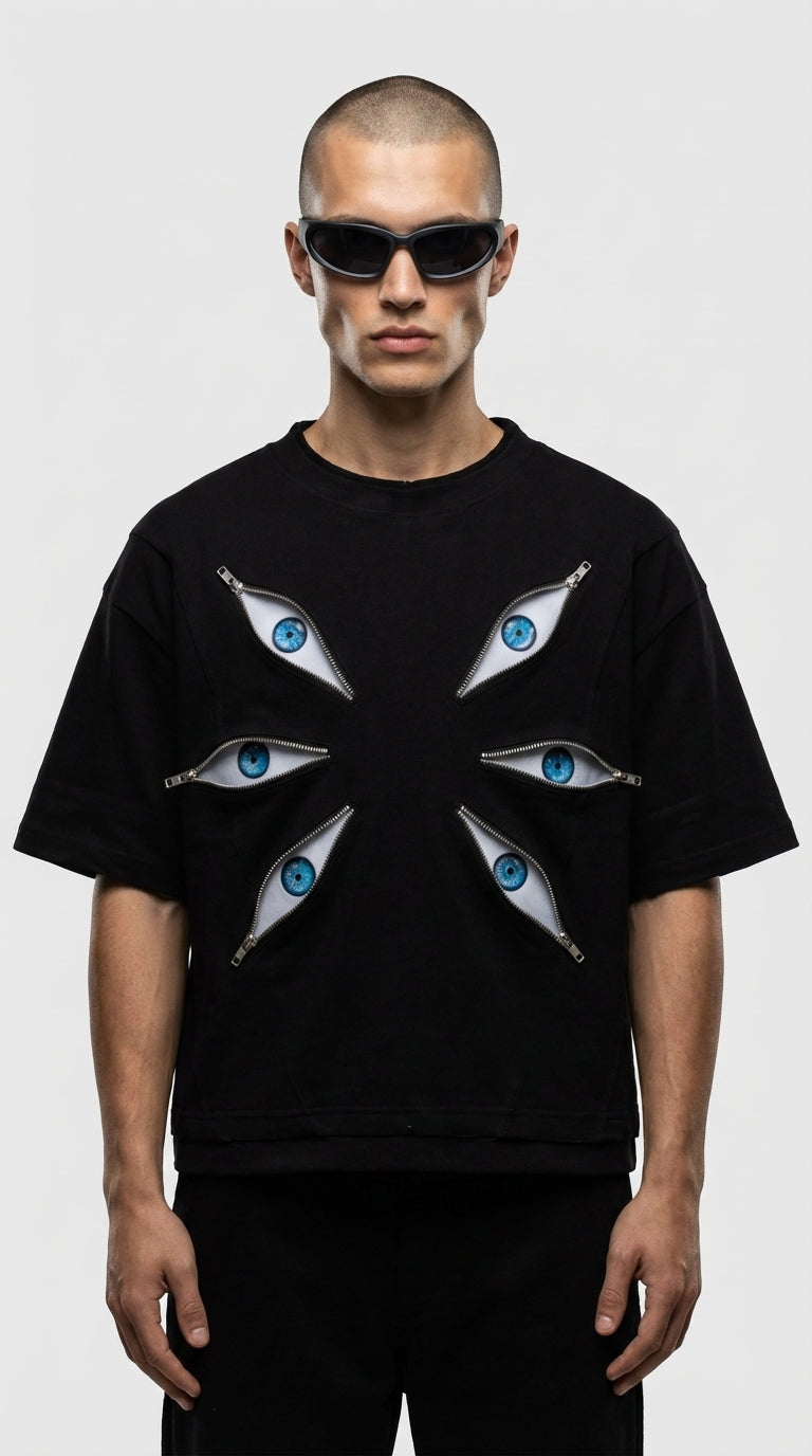 Designer Jujutsu Gojo Fermuar Oversized Tee
