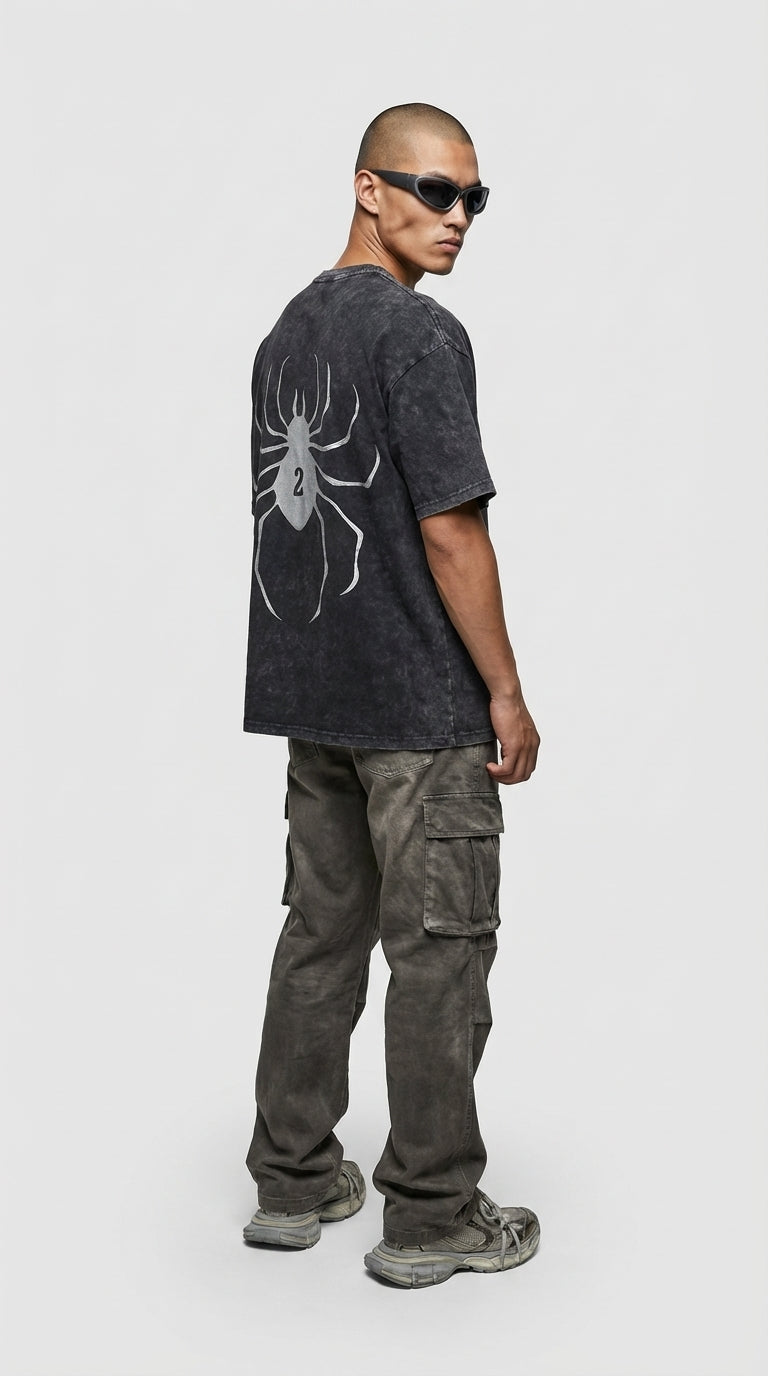 Designer Feitan HunterxHunter Asit Yıkamalı Oversized T-Shirt