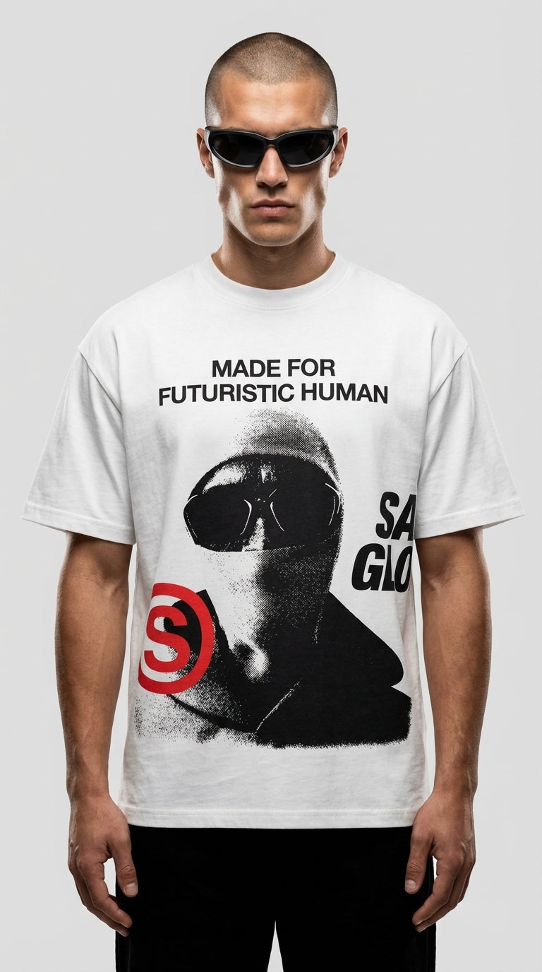 Futuristic Human White Tee