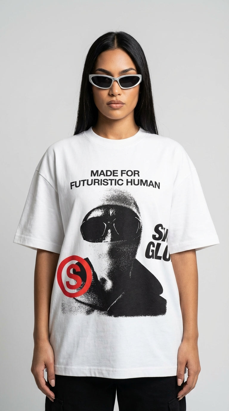 Futuristic Human White Tee