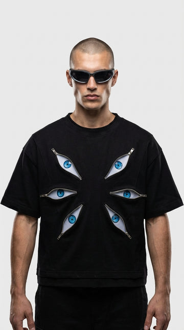 Designer Jujutsu Gojo Fermuar Oversized Tee