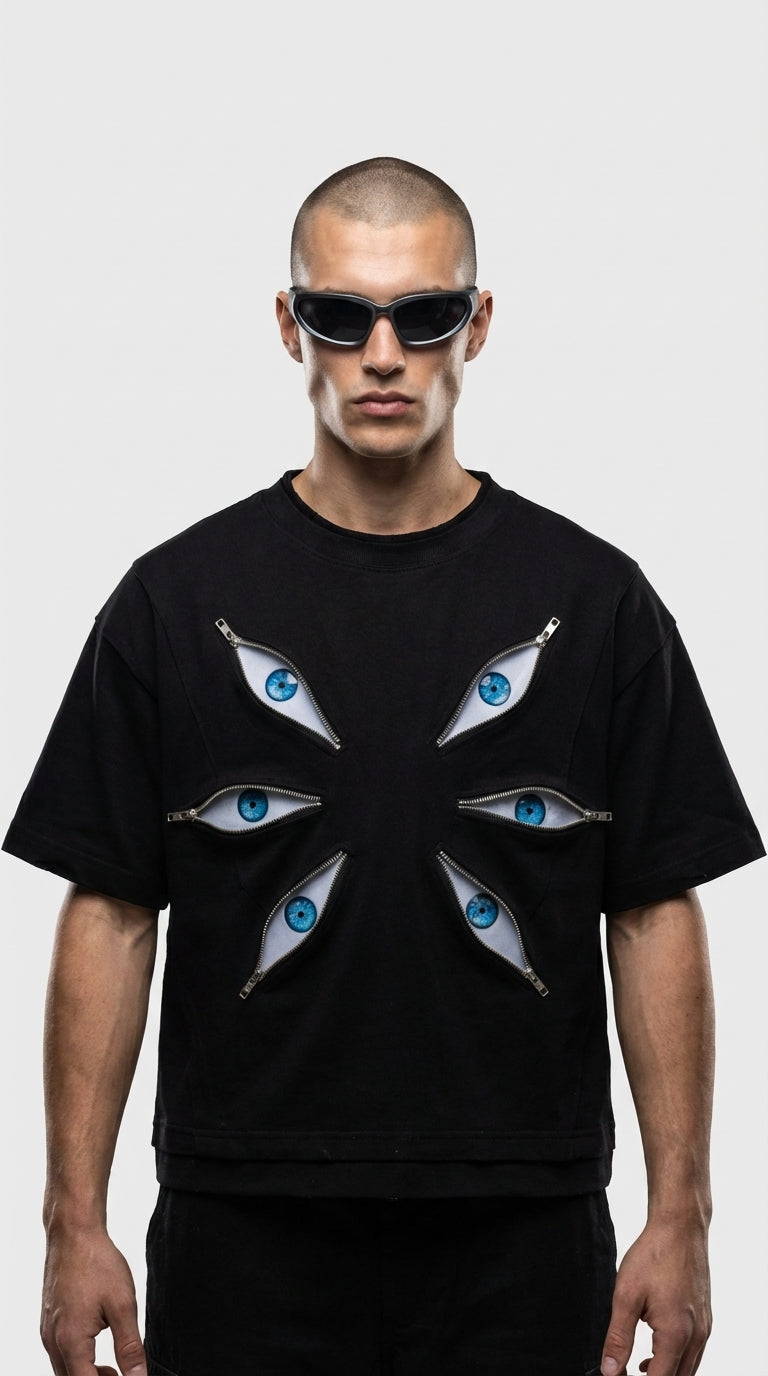 Designer Jujutsu Gojo Fermuar Oversized Tee
