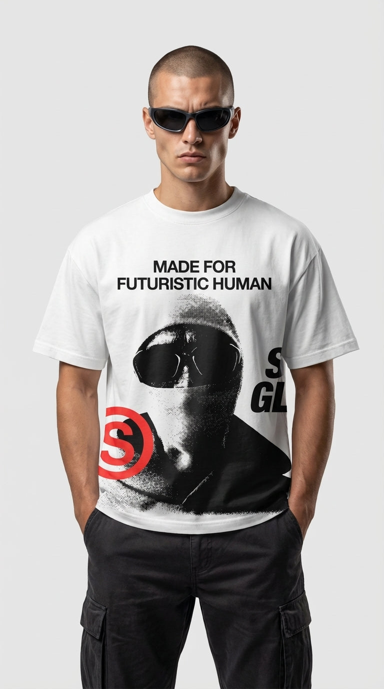 Futuristic Human White Tee