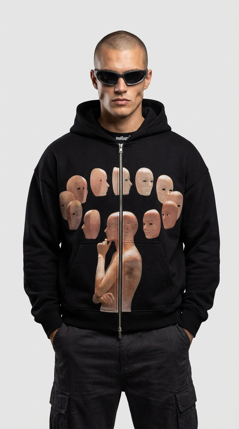 Many Faces Zip Hoodie