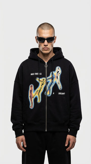 WAS THIS Oversized Zipped Up Sweatshirt Hoodie